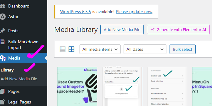 How to download images from wordpress media library