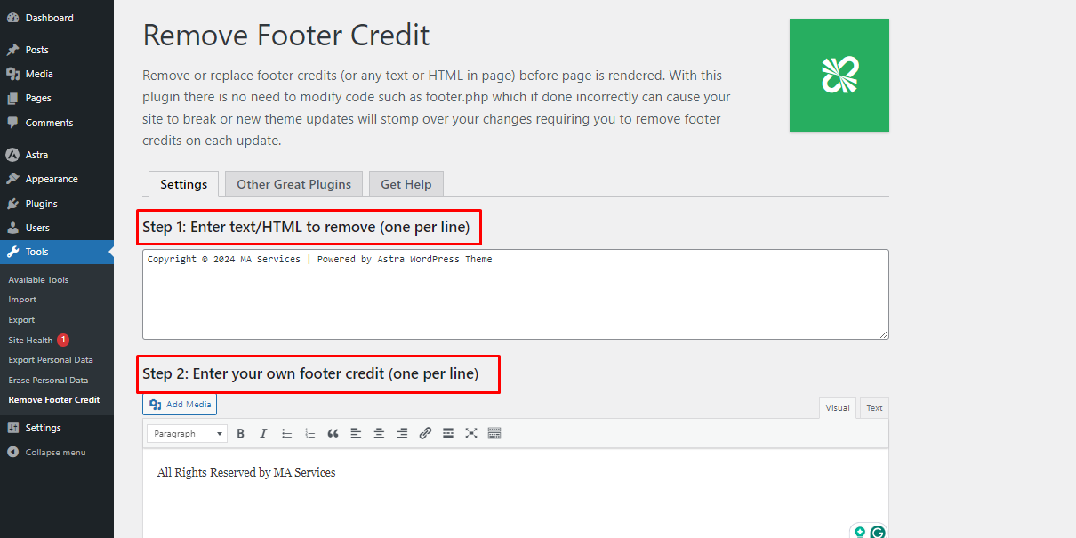 How to Change Footer Copyright Text in WordPress