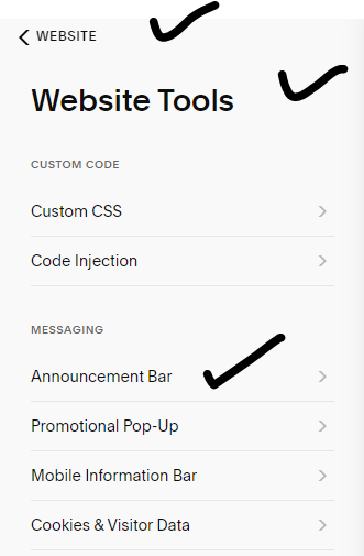 Customize Announcement Bar Style In Squarespace